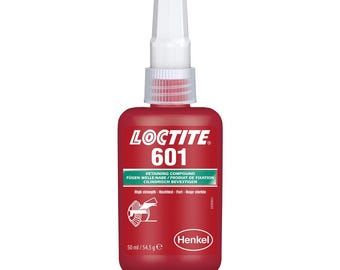 LOCTITE 601 10ml 50ml is a green, high-strength retaining compound for bonding cylindrical fitting parts, designed for applications