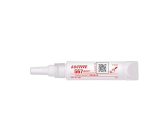 LOCTITE 567 50ml is a white, 1-part thread sealant designed for the locking and sealing of tapered metal pipe threads and fittings