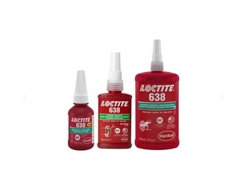 LOCTITE 638 10ml 50ml 250ml  You can expect high temperature performance and good oil tolerance, a fixture time of just four minutes