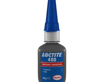 LOCTITE 480 20ml  is a black, low-viscosity, rubber-toughened instant adhesive designed for close-fitting parts. It has excellent peel,
