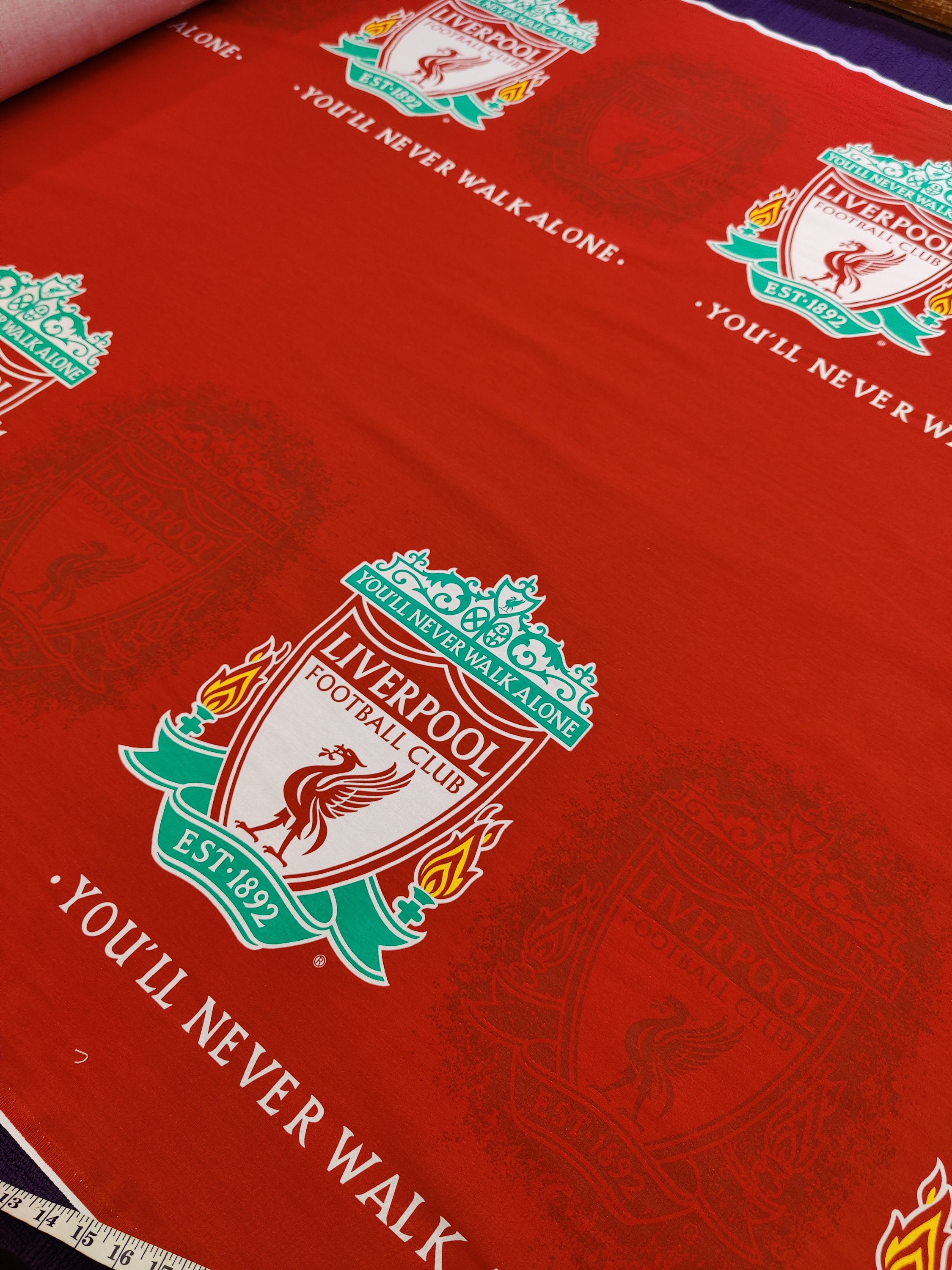 Liverpool Football Club Fabric 60 100 Cotton Etsy