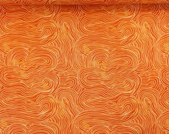 Orange Wavy 100% Cotton Fabric - Perfect for Quilting, Crafts & Dressmaking