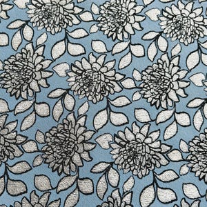 Powder Blue/Silver Floral Jacquard