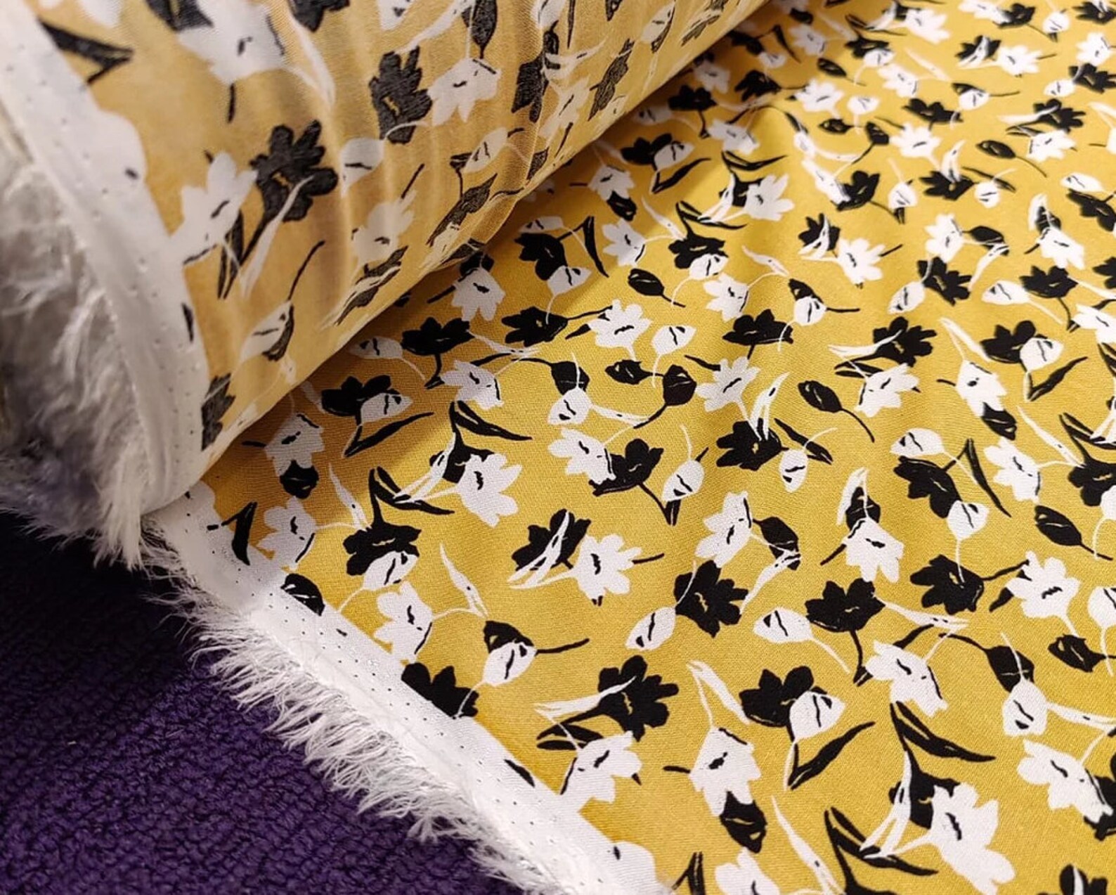 Yellow/Mustard Kim Viscose Challis 100 Viscose Fabric Etsy