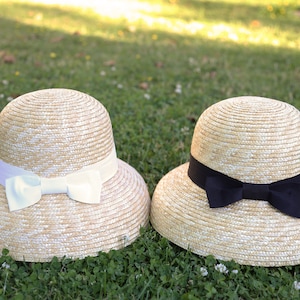 Natural Straw Wide brim vintage straw hat black straw hat, france vintage hepburn style straw, france straw hat, outdoor sunproof bucket hat