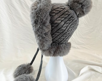 Wintermütze im Aviator-Stil, Winter-Skimütze für Frauen, winddichte Mütze, Winter super warme Mütze, Winter Winter Ohrenklappe