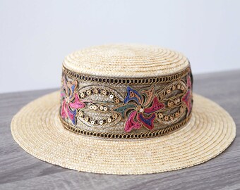 Natural straw Ethnic styles hat, fashion summer hat, boho, summer hat, beach hat, vacation hat, sun hat, woman hat, travel hat