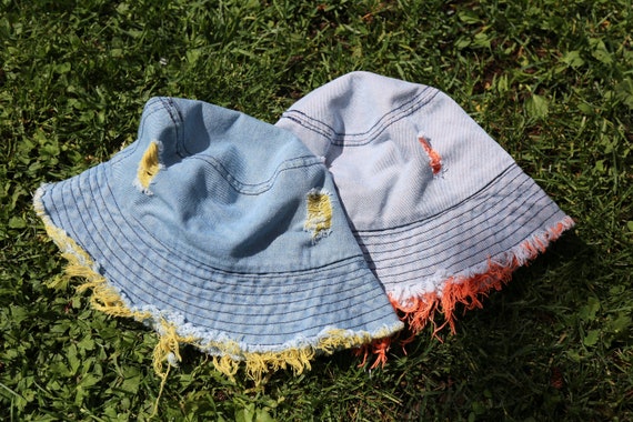 Fringe Bucket Hat Cotton Bucket Hat 