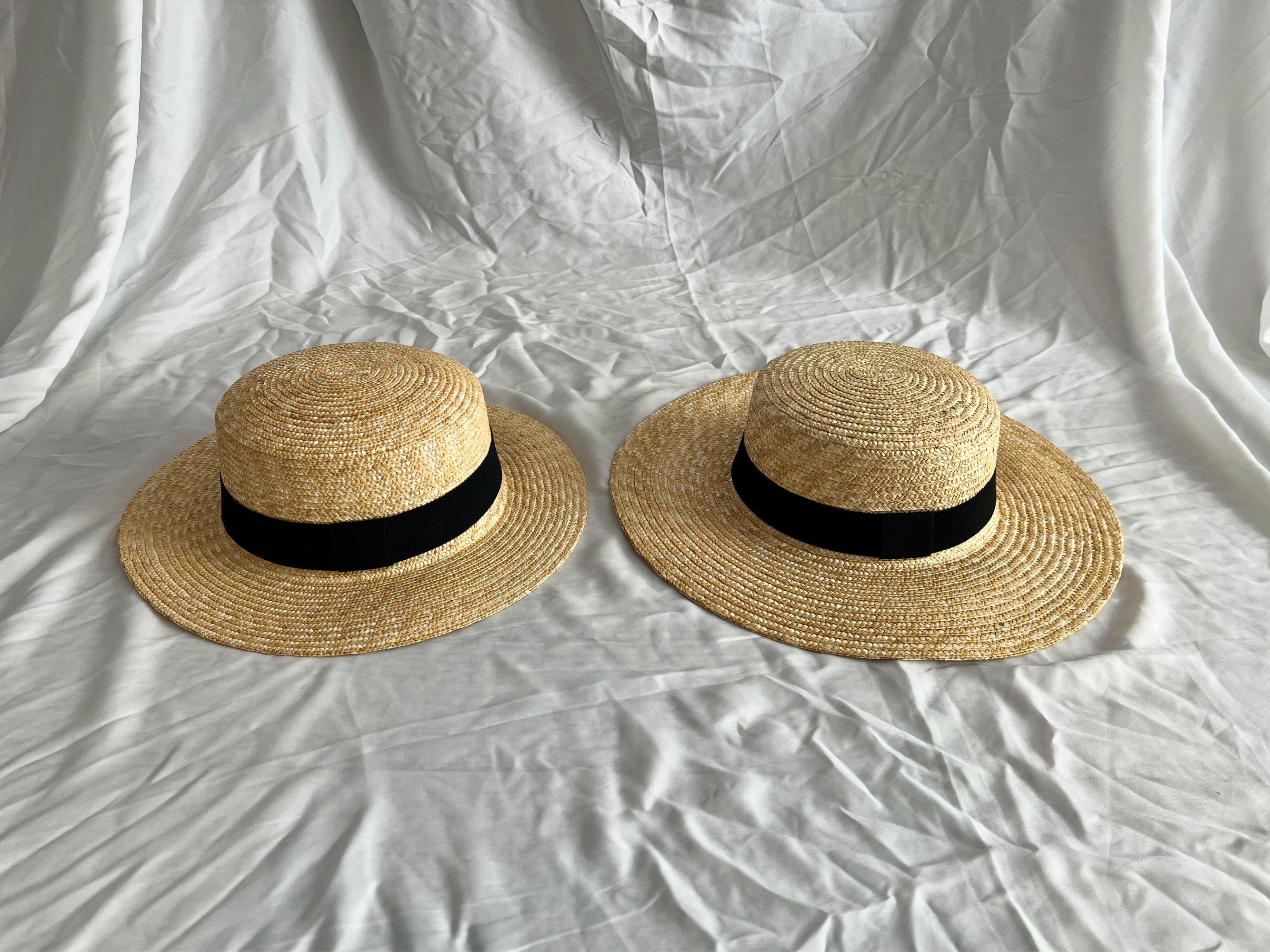 Straw Boater Hats With Ribbon - Etsy