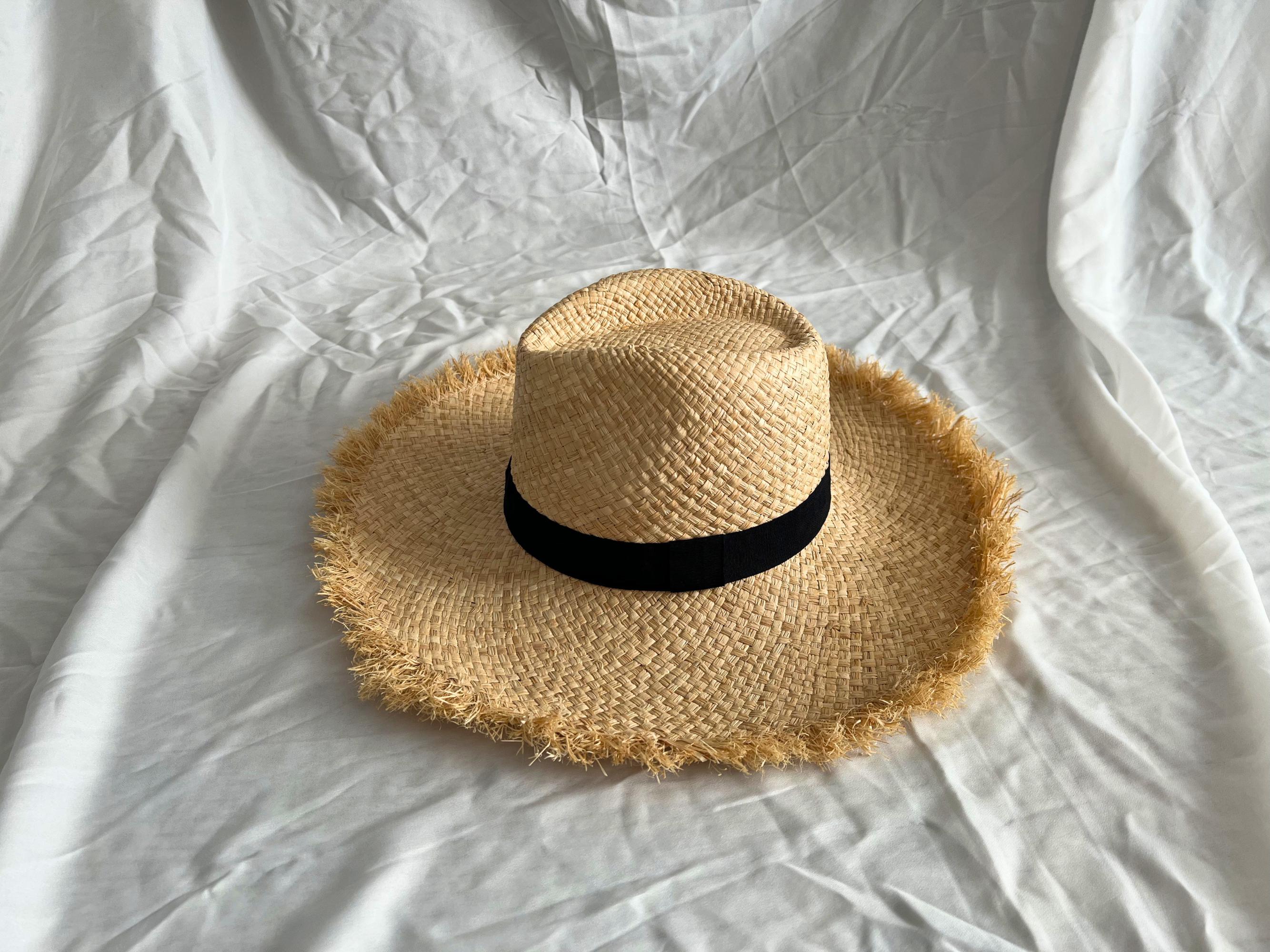 Raw Edge Straw Hat - Etsy