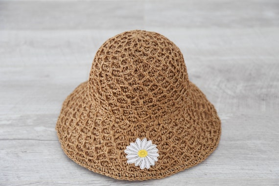 Floral Foldable Straw Hat, Wide Brim Hat, Bucket Hat, Floppy  display picture 1