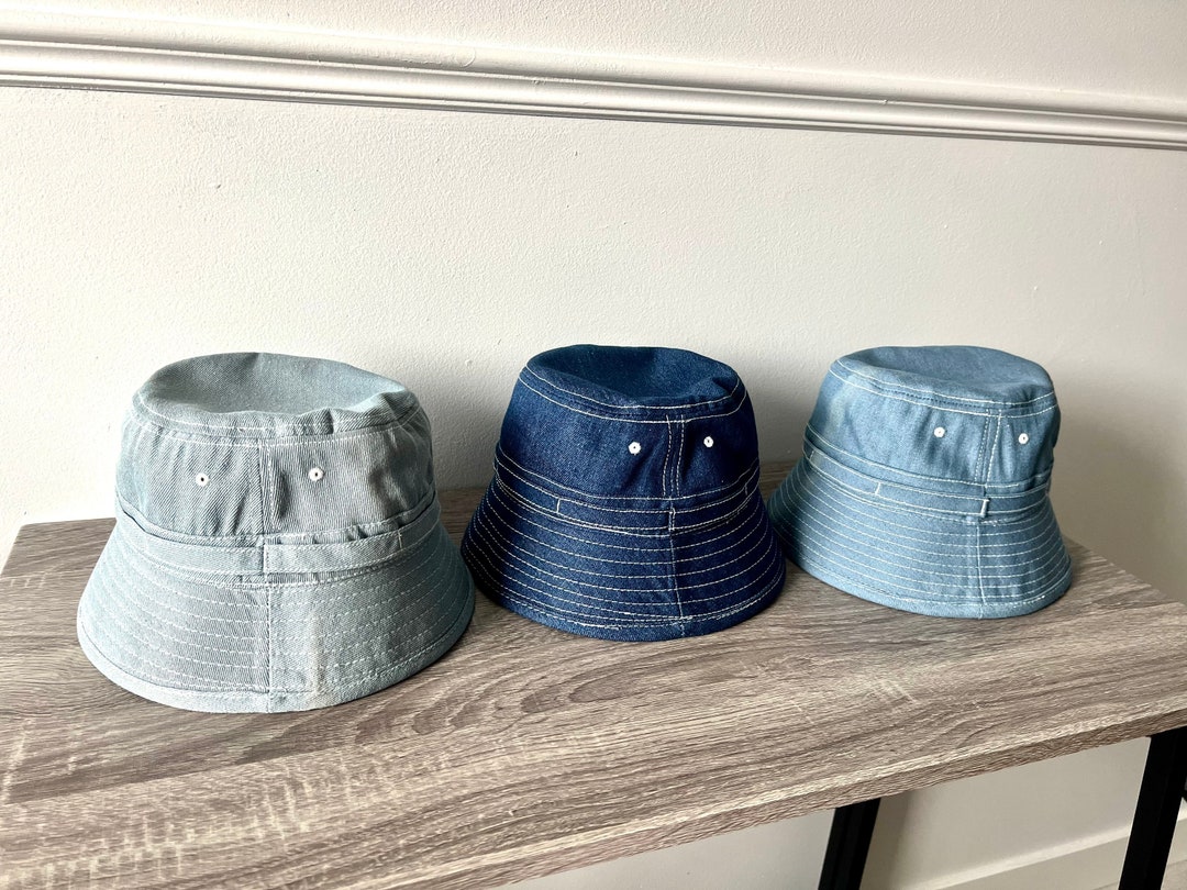 Vintage Denim Bucket Hat Unisex Bucket Hat Sun Hat Casual Etsy
