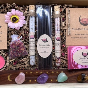Complete Wellness Gift Box, for your Mind, Body, Heart, -Mindfulness -Quotes -Crystals-Dream-catcher. Unique gift for all.