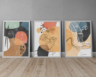 Abstract tumbler wrap digital printable art hand painted