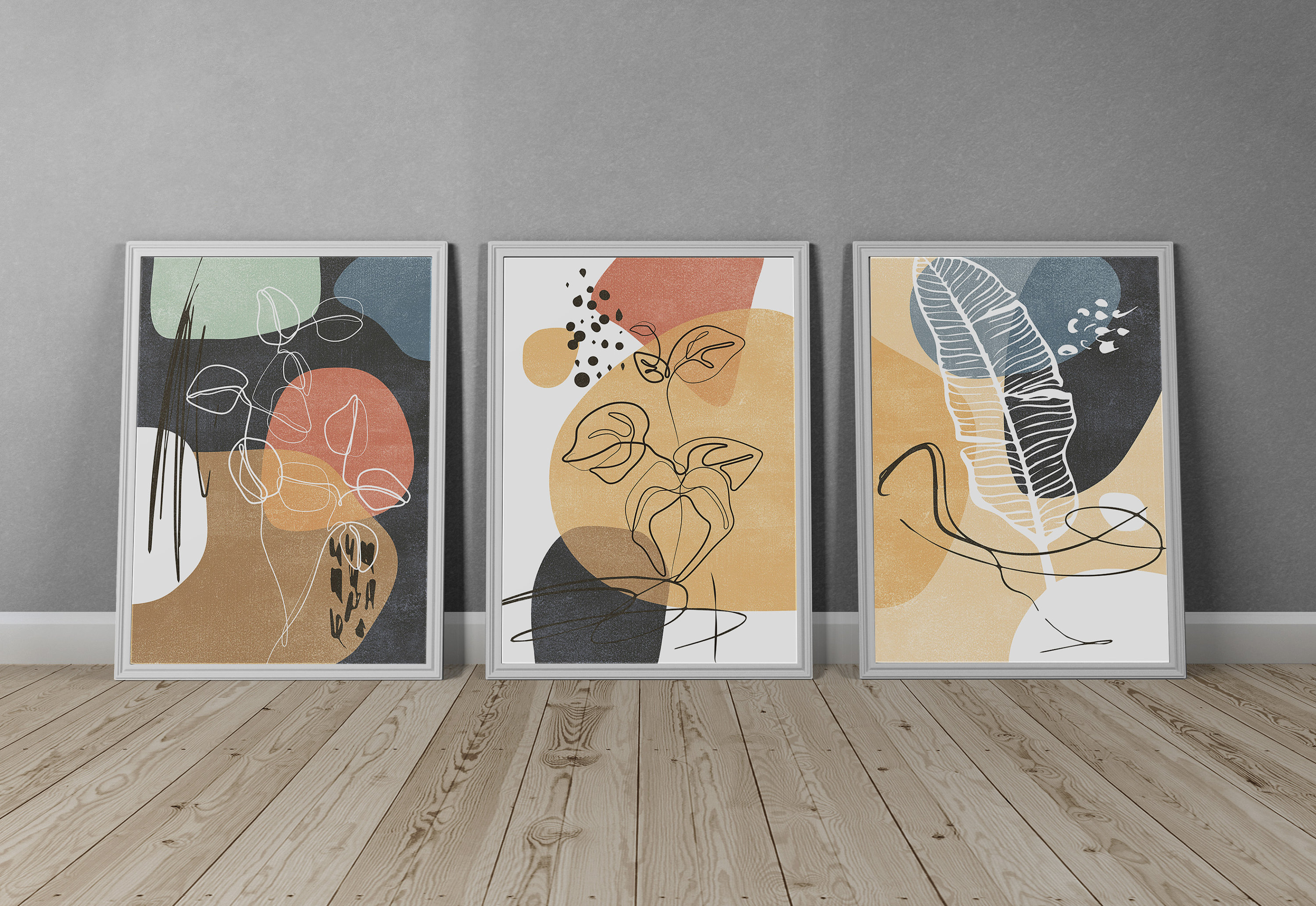 Digital Art Download Abstract Art Prints Set of 3 Digital Etsy