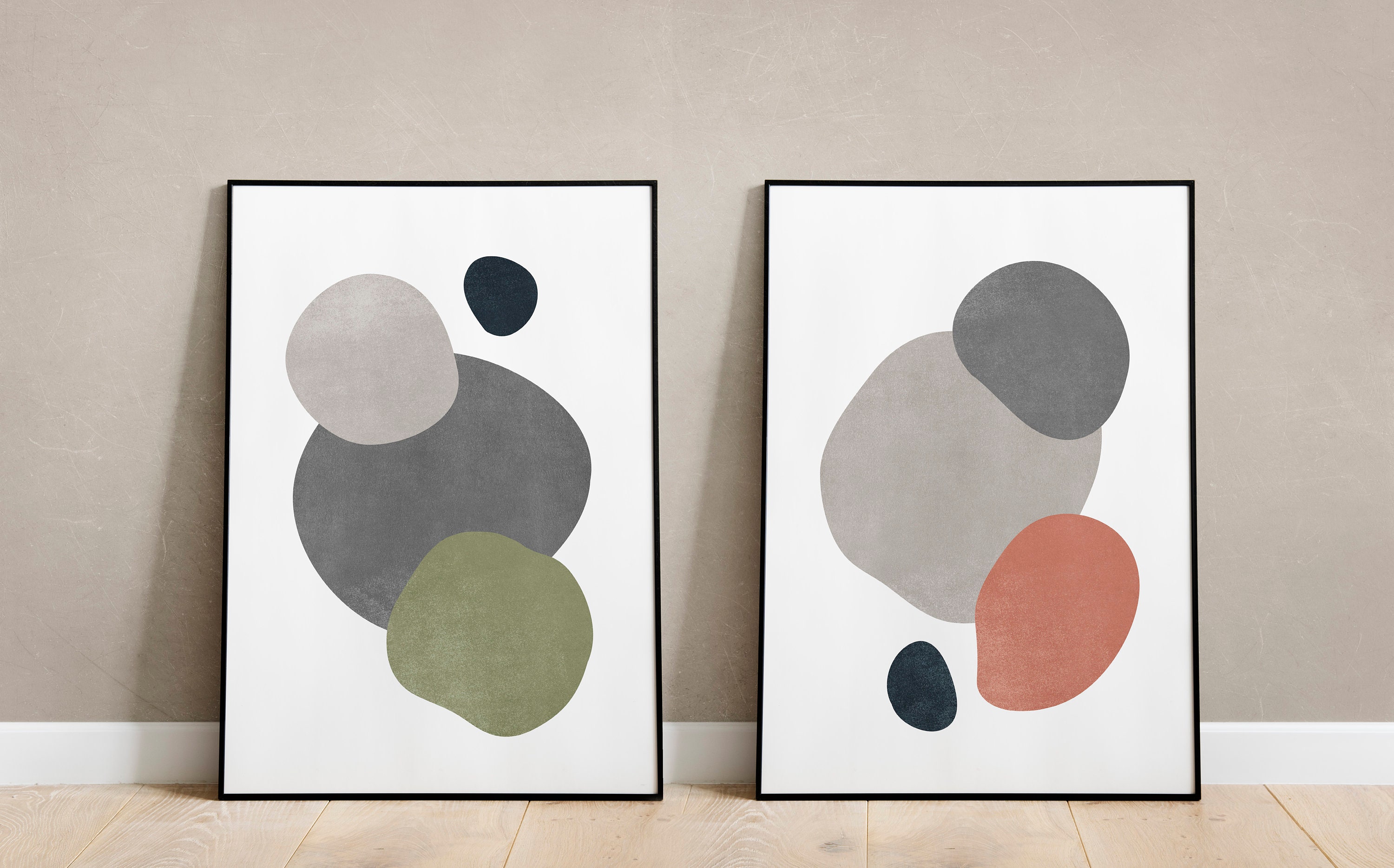 Modern Wall Art Prints Set Of 2 Printable Wall Art Abstract Etsy