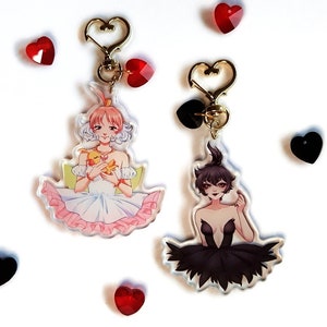 Swan and Raven Princess Acrylic Keychains