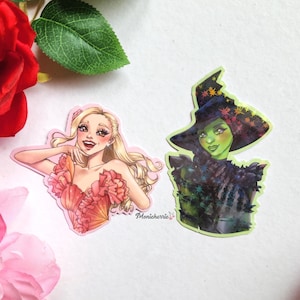 Pink and Green Wicked Witches Stickers