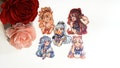 Genshin Impact Holographic Sticker Set | School uniform ver. product logo