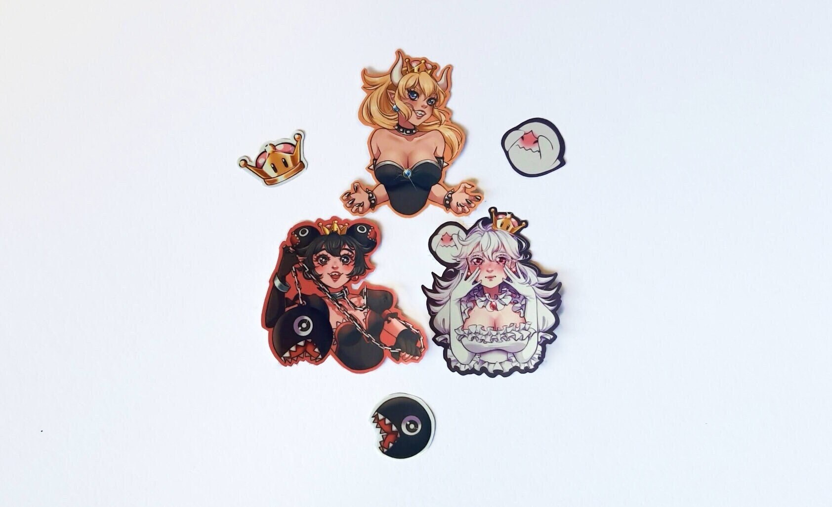 Bowsette Boosette & Chompette Stickers Super Mario Super - Etsy
