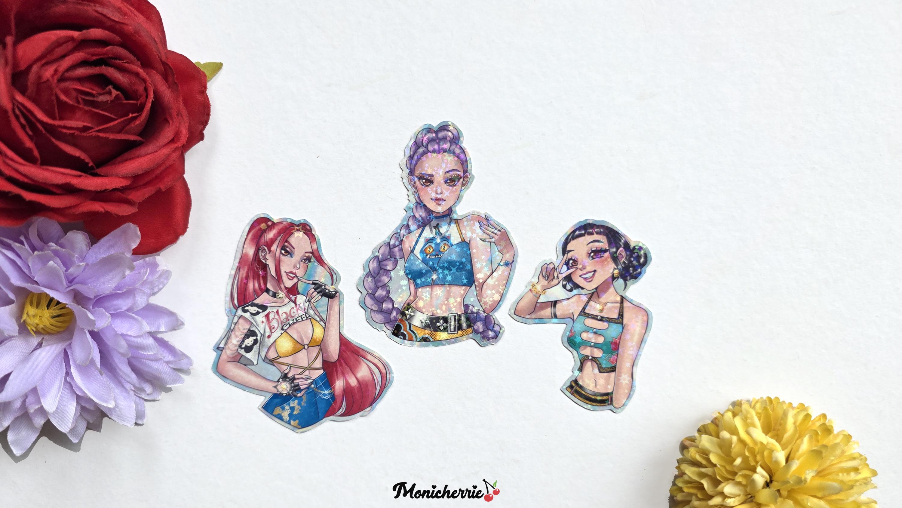 Kpop Demon Hunters Holographic Stickers and Prints