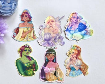 Holografische stickers fantasieprinsessen