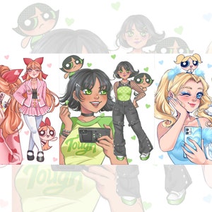 Impressions mignonnes de filles puissantes