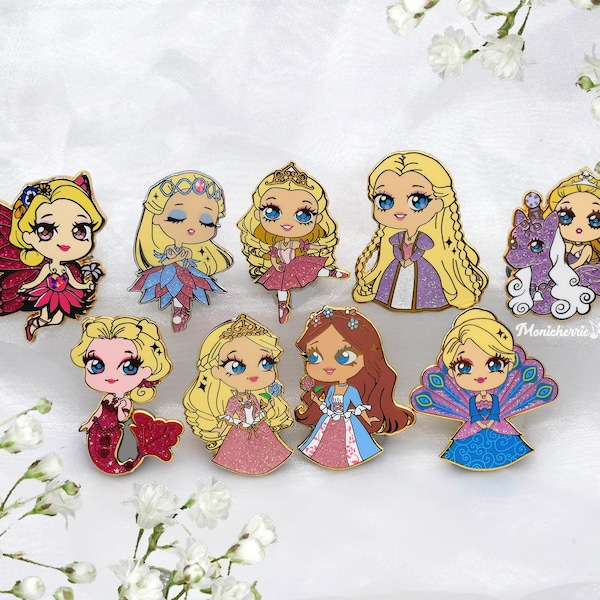 Nostalgia Doll Princess Movies Enamel Pins