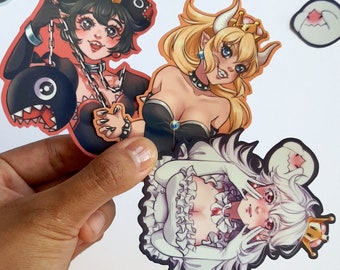 Bowsette, Boosette & Chompette Stickers