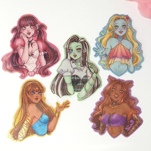 Pegatinas holográficas de Monster Girls