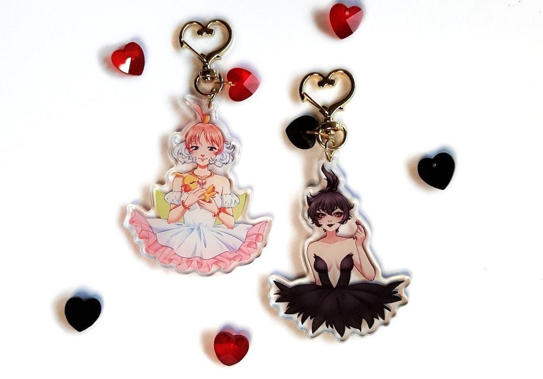 Swan and Raven Princess Acrylic Keychains