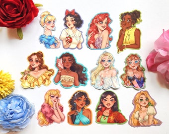 Classic Princesses Holographic Stickers