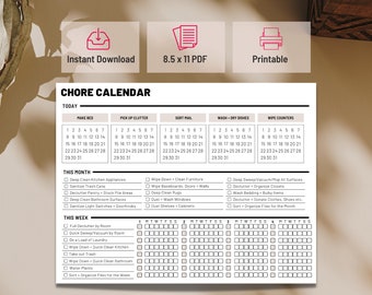 chore chart husband and wife Chore Calendar | Chore Chart Printable | Monthly Chore Planner | Daily Chore Tracker | Adult Chore Checklist | PDF | Cleaning Schedule