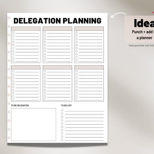 Task Delegation Template.pdf Work Planner Delegation Printable Productivity Planner Task Organizer ...