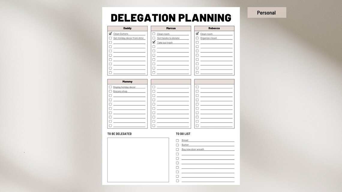 Task Delegation Template.pdf Work Planner | Delegation Printable | Productivity Planner | Task ...