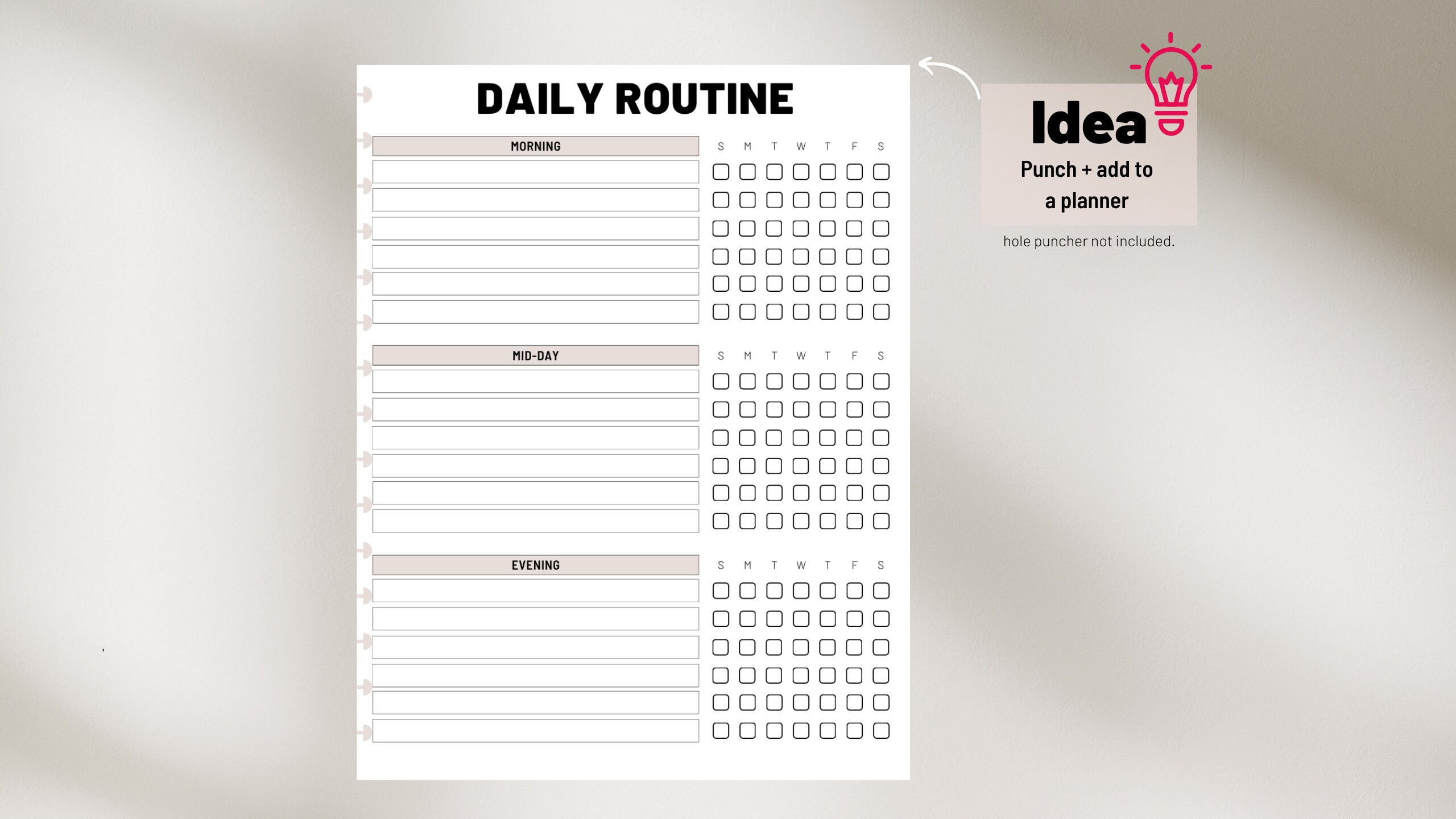 Daily Routine Daily Tasks Printable Productivity Planner - Etsy
