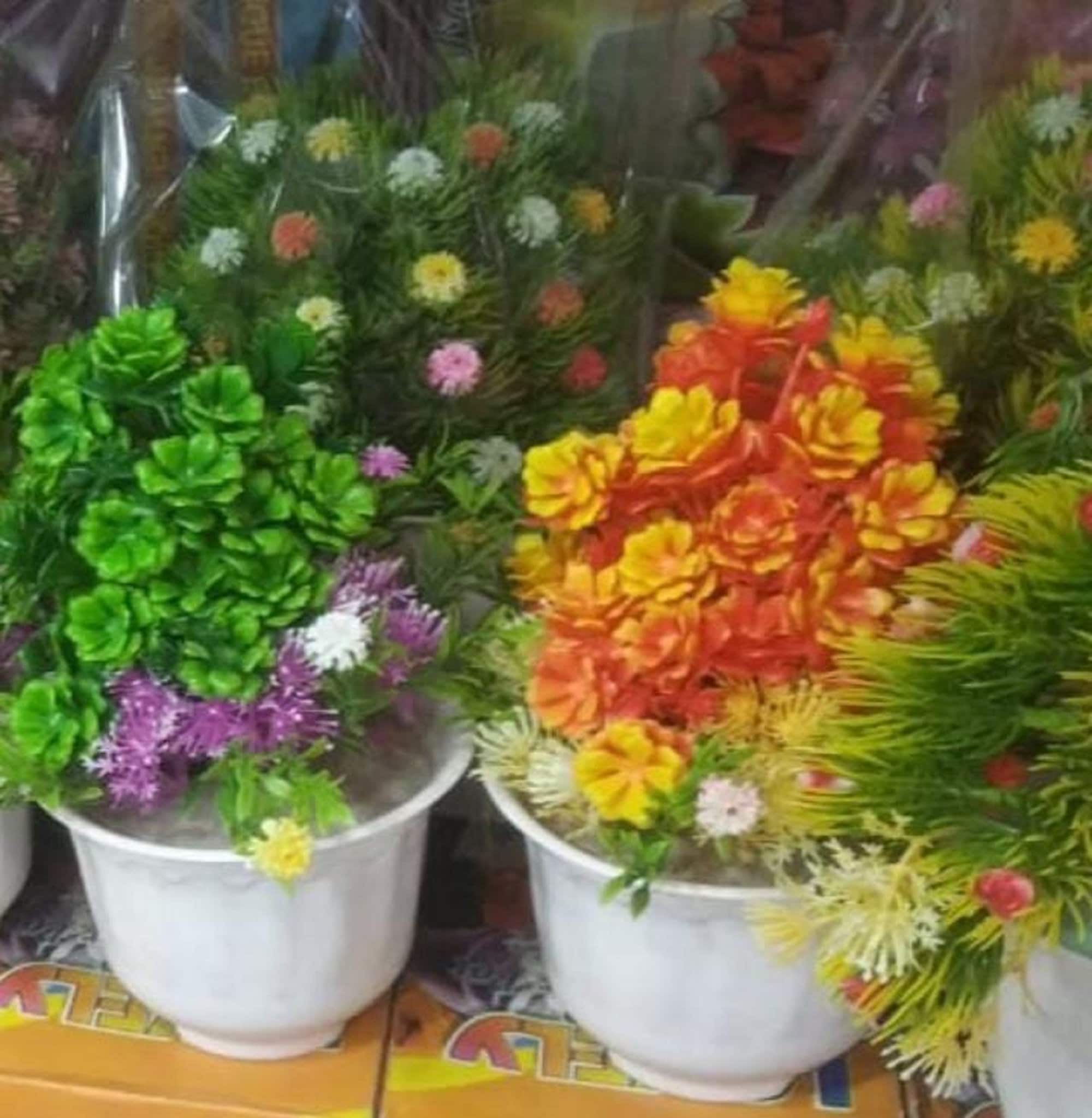 Artificial Flowers in Pots Faux Plants Potted Fake Etsy