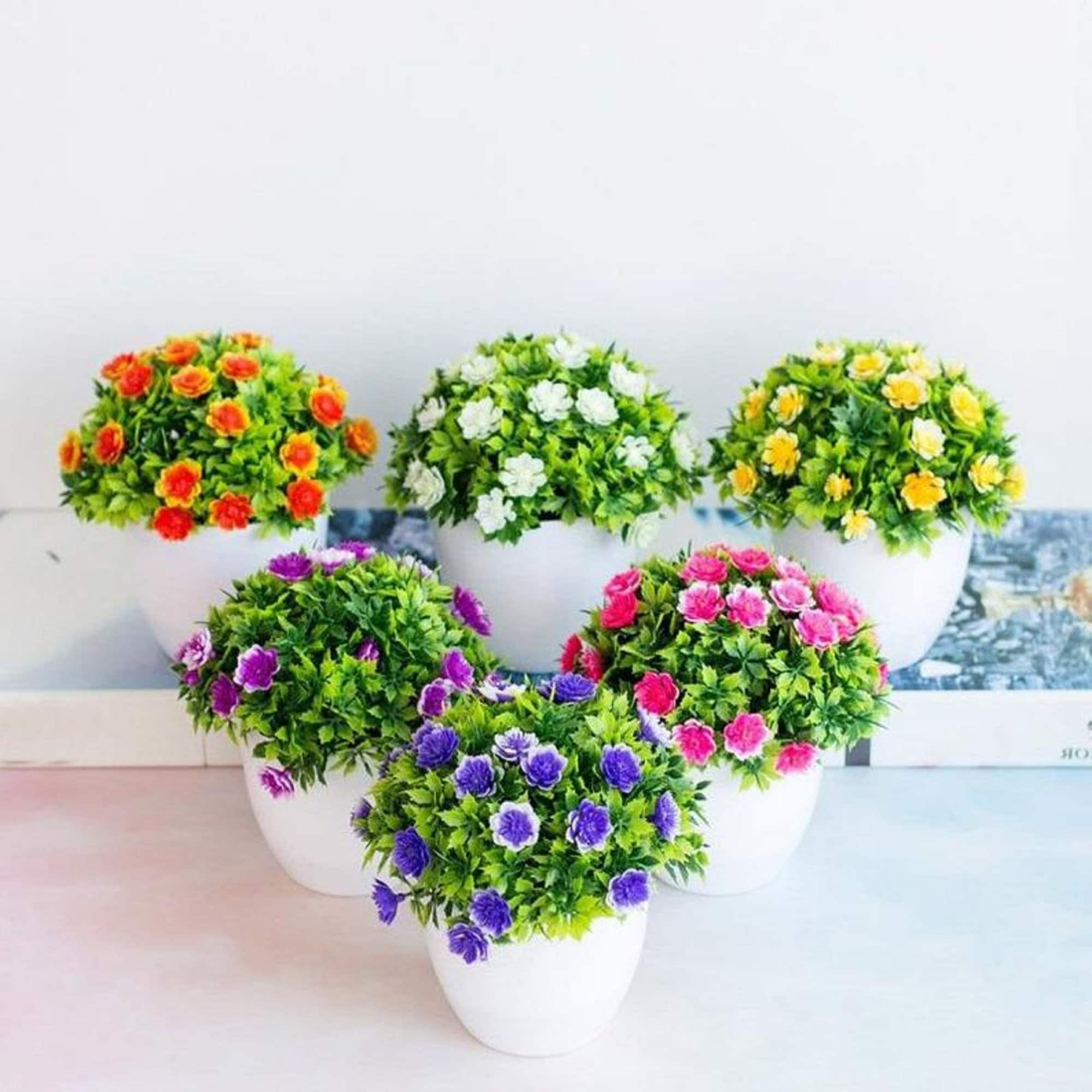 Artificial Flowers in Pots Faux Plants Potted Fake Etsy