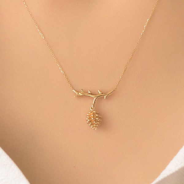 Gold pine cone pendant clearance