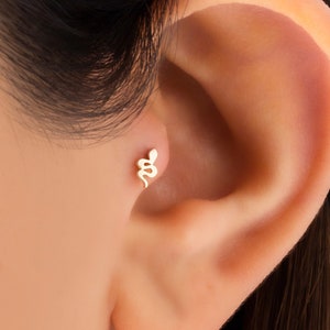 Snake Earrings, Snake Stud Earrings, Snake Piercing, Snake Hoop Earrings, Snake Rook Piercing, Snake Rook Earrings, Helix Piercing