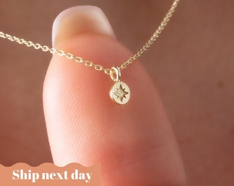Star Necklace, White Gold Star Necklace, 14k Gold Star Necklace, Astrology Necklace, Solid Gold Star, Everyday Necklace, Bestfriend Gift