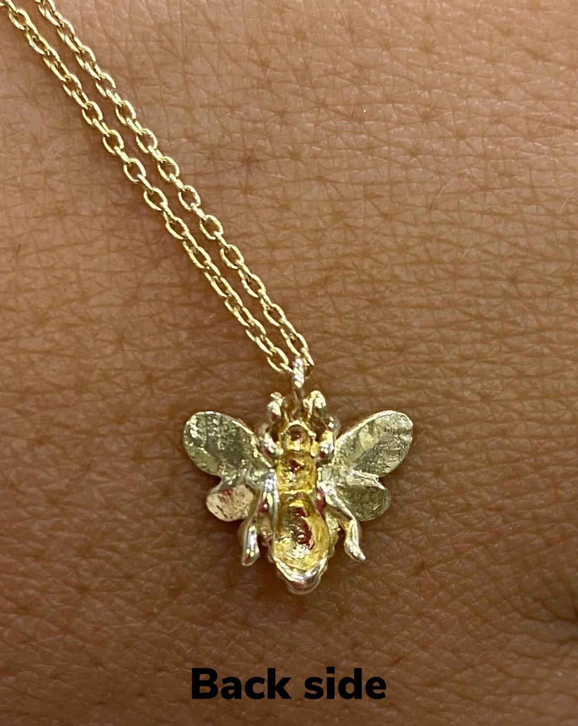Tiny 14k Solid Gold Bee Necklace 14k Gold Bee Charm or With Etsy