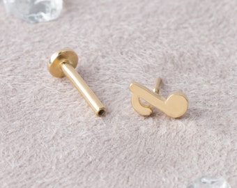 Music Note Stud, Music Note Tragus, Tragus Earring, Helix Piercing, Funny earrings, Helix Earring, Tragus Piercing, Classical Music Gifts
