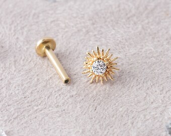 Sun Ray Earrings, Sun Ray Piercing, Sun And Moon Earrings, Sun And Moon Earrings Stud, Sun Flower Earrings, Sun Earrings, Sun Stud Earrings