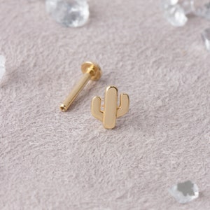 Cactus Earrings, Cactus Piercing, Cartilage Earring, Helix Earring, Tragus Earring, Conch Earring, Rook Earring, 30th Birthday Gift