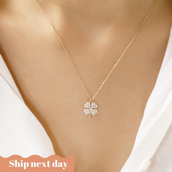 Y Clover Necklace - 14K Gold - George Art Jewels