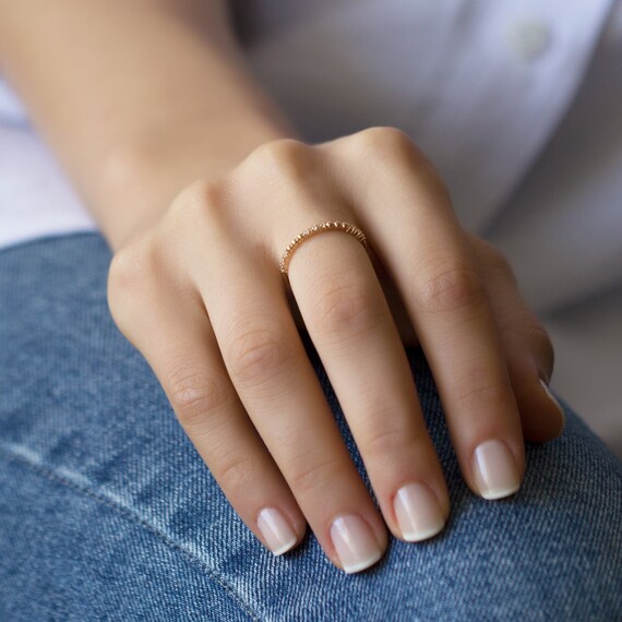 Gold Ball Ring 14k Rose Gold Bead Ring Minimalist Ball Ring With CZ Gold Bead Ring Minimalist Bead Ring Layering Ring Stacking Ring Etsy Australia