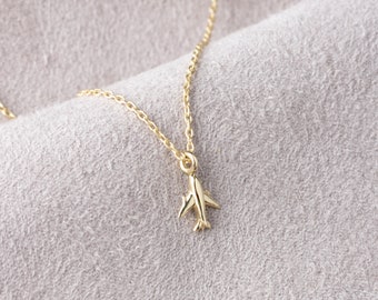 Gold Airplane Necklace Only Charm