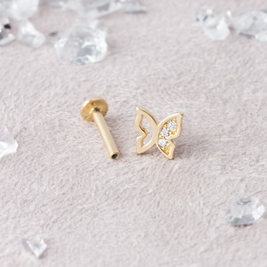 Butterfly Piercing, Tragus Piercing, Daith Piercing, Gold Helix, Cartilage Piercing, Daith earring, Cartilage Hoop, Cartilage Clicker