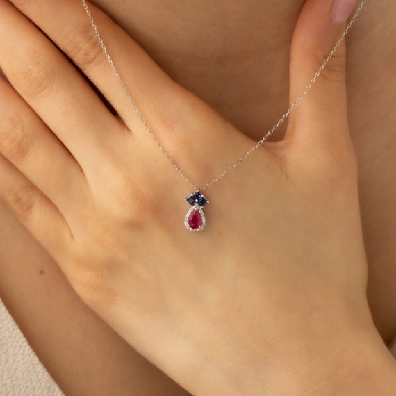 Ruby sapphire necklace best sale